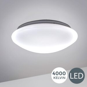 B.K.Licht Polaris LED badkamer plafondlamp - IP44 - wit - Ø29cm