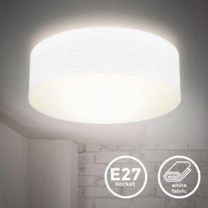 B.K.Licht plafondlamp plafonnière E27 lampenkap wit - IP20 - Ø 300 mm