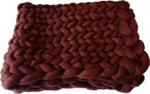 BORDEAUX Wollen deken - woondeken - plaid handgemaakt van XXL merino wol 100 x 150 cm - in 44 kleuren verkrijgbaar