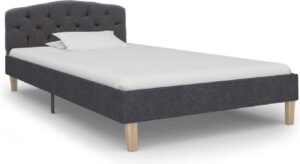 Bedframe Donkergrijs (Incl LW Anti kras Vilt) 100x200 cm - Bed frame met lattenbodem - Tweepersoonsbed Eenpersoonsbed