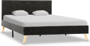 Bedframe Donkergrijs (Incl LW Anti kras Vilt) 120x200 cm - Bed frame met lattenbodem - Tweepersoonsbed Eenpersoonsbed