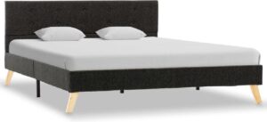 Bedframe Donkergrijs (Incl LW Anti kras Vilt) 140x200 cm - Bed frame met lattenbodem - Tweepersoonsbed Eenpersoonsbed