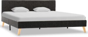 Bedframe Donkergrijs (Incl LW Anti kras Vilt) 160x200 cm - Bed frame met lattenbodem - Tweepersoonsbed Eenpersoonsbed