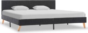 Bedframe Donkergrijs (Incl LW Anti kras Vilt) 180x200 cm - Bed frame met lattenbodem - Tweepersoonsbed Eenpersoonsbed
