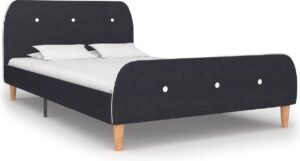 Bedframe Donkergrijs Stof (Incl LW Anti kras Vilt) 120x200 cm - Bed frame met lattenbodem - Tweepersoonsbed Eenpersoonsbed