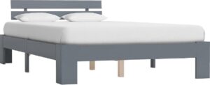 Bedframe Grijs Hout (Incl LW Anti kras Vilt) 120x200 cm - Bed frame met lattenbodem - Tweepersoonsbed Eenpersoonsbed