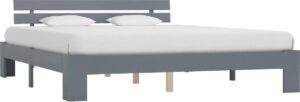 Bedframe Grijs Hout (Incl LW Anti kras Vilt) 180x200 cm - Bed frame met lattenbodem - Tweepersoonsbed Eenpersoonsbed