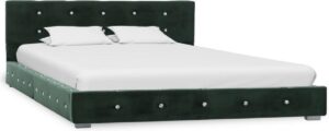Bedframe Groen Fluweel Velvet (Incl LW Anti kras Vilt) 120x200 cm - Bed frame met lattenbodem - Tweepersoonsbed Eenpersoonsbed