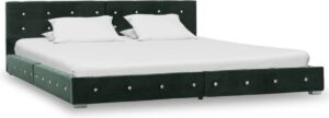 Bedframe Groen Fluweel Velvet (Incl LW Anti kras Vilt) 180x200 cm - Bed frame met lattenbodem - Tweepersoonsbed Eenpersoonsbed