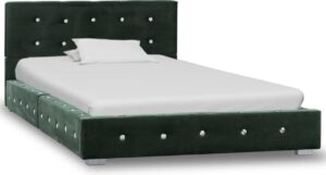 Bedframe Groen Fluweel Velvet (Incl LW Anti kras Vilt) 90x200 cm - Bed frame met lattenbodem - Tweepersoonsbed Eenpersoonsbed
