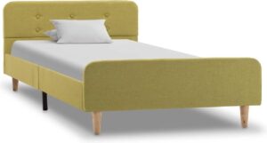 Bedframe Groen (Incl LW Anti kras Vilt) 100x200 cm - Bed frame met lattenbodem - Tweepersoonsbed Eenpersoonsbed