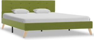 Bedframe Groen (Incl LW Anti kras Vilt) 140x200 cm - Bed frame met lattenbodem - Tweepersoonsbed Eenpersoonsbed