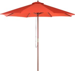 Beliani Parasol Toscana II rood - Hout - 270x254 cm