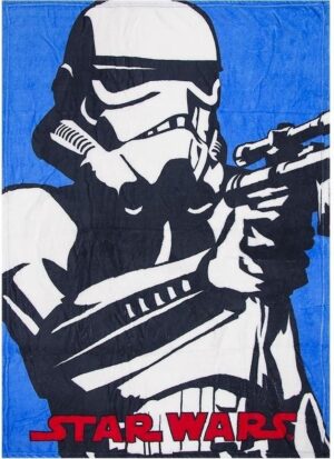Blauwe Star Wars Storm Trooper fleece deken / plaid