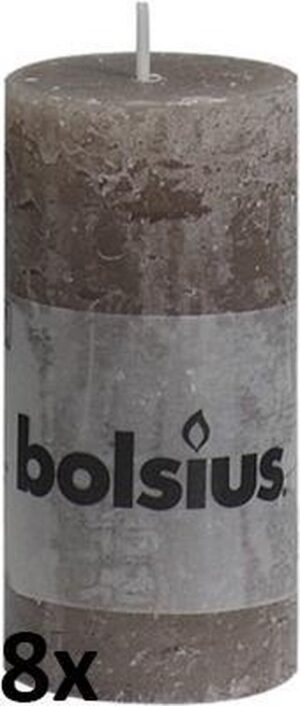 Bolsius Rustiek Stompkaars - 100/50 mm - 8 stuks - Taupe