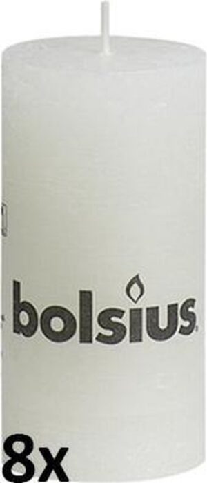 Bolsius Rustiek Stompkaars - 100/50 mm - 8 stuks - Wit