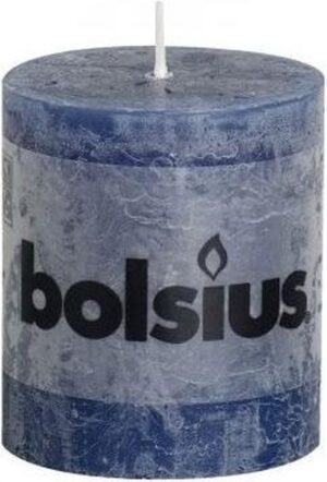 Bolsius Rustiek Stompkaars 80x68 Blauw