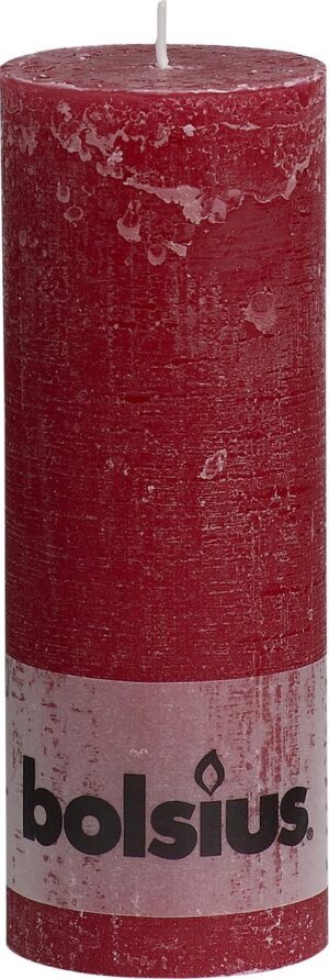 Bolsius Rustiek Stompkaars wijnrood - 190/68 mm - 6 stuks - rood