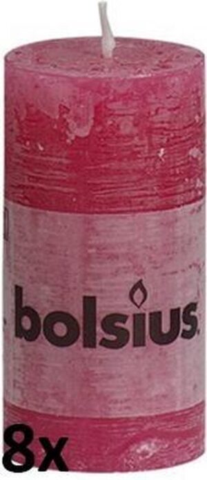 Bolsius Stompkaars 100/50 rustiek Fuchsia (per 8 stuks)