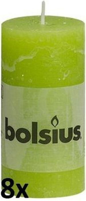 Bolsius Stompkaars 100/50 rustiek Lemongroen (per 8 stuks)