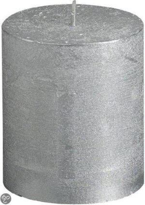 Bolsius Stompkaars 80/68 rustiek metallic Zilver (per 6 stuks)