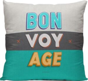 Bon Voy Age - Sierkussen - 40 x 40 cm - Reizen / Vakantie - Reisliefhebbers - Voor op de bank/bed