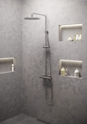 Brauer Stuttgart showerpipe met 300mm regendouche - staafhanddouche - rvs doucheslang - chroom