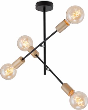 Briloner Leuchten Opbouwspot - 4 lichts - E27 - Metaal - Zwart-witgoud - 41x40,2 cm
