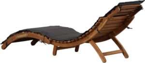 CASAXL Luxe Ligstoel - Lounge Stoel - Tuinstoel - Lig Bed - Donker Grijs - Massief Hout - Inklapbaar