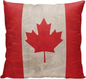 Canadese vlag (Canada) - Sierkussen - 40 x 40 cm - Reis Quote - Maple Leaf - Reizen / Vakantie - Reisliefhebbers - Voor op de bank/bed