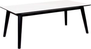 Cooper salontafel 60x120 cm wit HPL zwart onderstel.