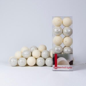 Cotton Ball Lights Sparkling lichtslinger beige en zilver - shell/silver 50