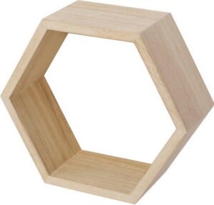 DURALINE Hexagon wandrek | 24 x 24 x 10 cm | blank hout