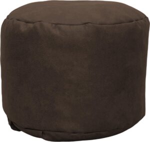 Drop & Sit Leather look poef Rond (50 x 50 x 42 cm) - Tobacco