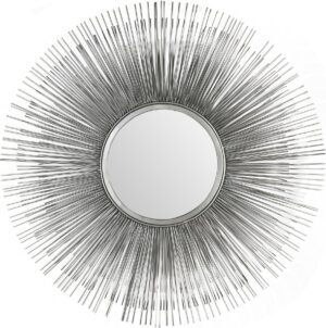Duverger Star - Spiegel - rond - dia 80cm - spiegelglas 30cm - antiek nikkel