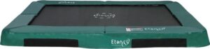 Etan Hi-Flyer Inground Trampoline set - 281x201 cm - Uv-bestendig Randkussen - Groen - Rechthoekig