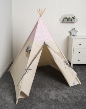 FUJL - Tipi Tent - Speeltent - Wigwam - kinder tipi - Little Stars Pink