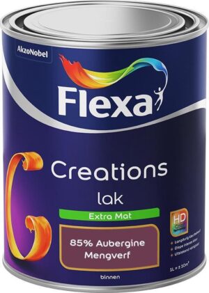 Flexa Creations - Lak Extra Mat - Mengkleur - 85% Aubergine - 1 liter