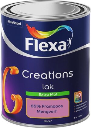 Flexa Creations - Lak Extra Mat - Mengkleur - 85% Framboos - 1 liter