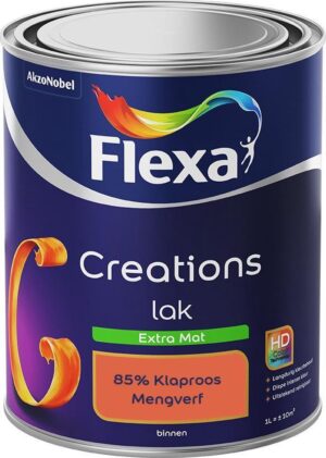 Flexa Creations - Lak Extra Mat - Mengkleur - 85% Klaproos - 1 liter