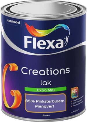Flexa Creations - Lak Extra Mat - Mengkleur - 85% Pinksterbloem - 1 liter