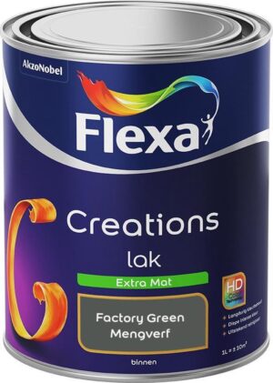 Flexa Creations - Lak Extra Mat - Mengkleur - Factory Green - 1 Liter
