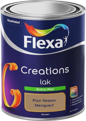 Flexa Creations - Lak Extra Mat - Mengkleur - Puur Sesam - 1 liter