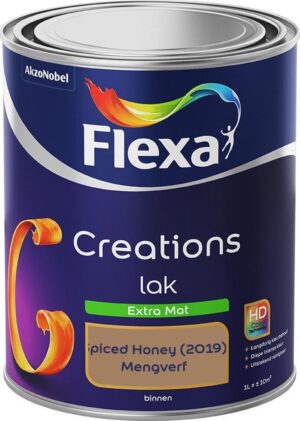 Flexa Creations - Lak Extra Mat - Mengkleur - Spiced Honey - Kleur van het Jaar 2019 - 1 Liter