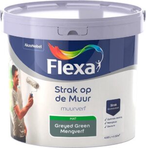 Flexa - Strak op de muur - Muurverf - Mengcollectie - Greyed Green - 5 Liter