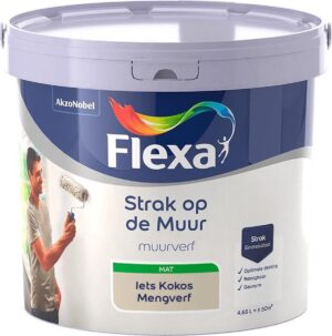 Flexa - Strak op de muur - Muurverf - Mengcollectie - Iets Kokos - 5 Liter