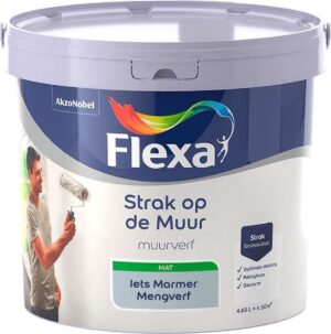 Flexa - Strak op de muur - Muurverf - Mengcollectie - Iets Marmer - 5 Liter