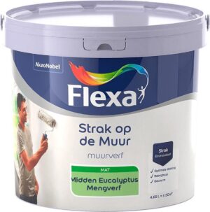 Flexa - Strak op de muur - Muurverf - Mengcollectie - Midden Eucalyptus - 5 Liter