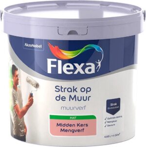 Flexa - Strak op de muur - Muurverf - Mengcollectie - Midden Kers - 5 Liter