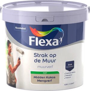 Flexa - Strak op de muur - Muurverf - Mengcollectie - Midden Kokos - 5 Liter